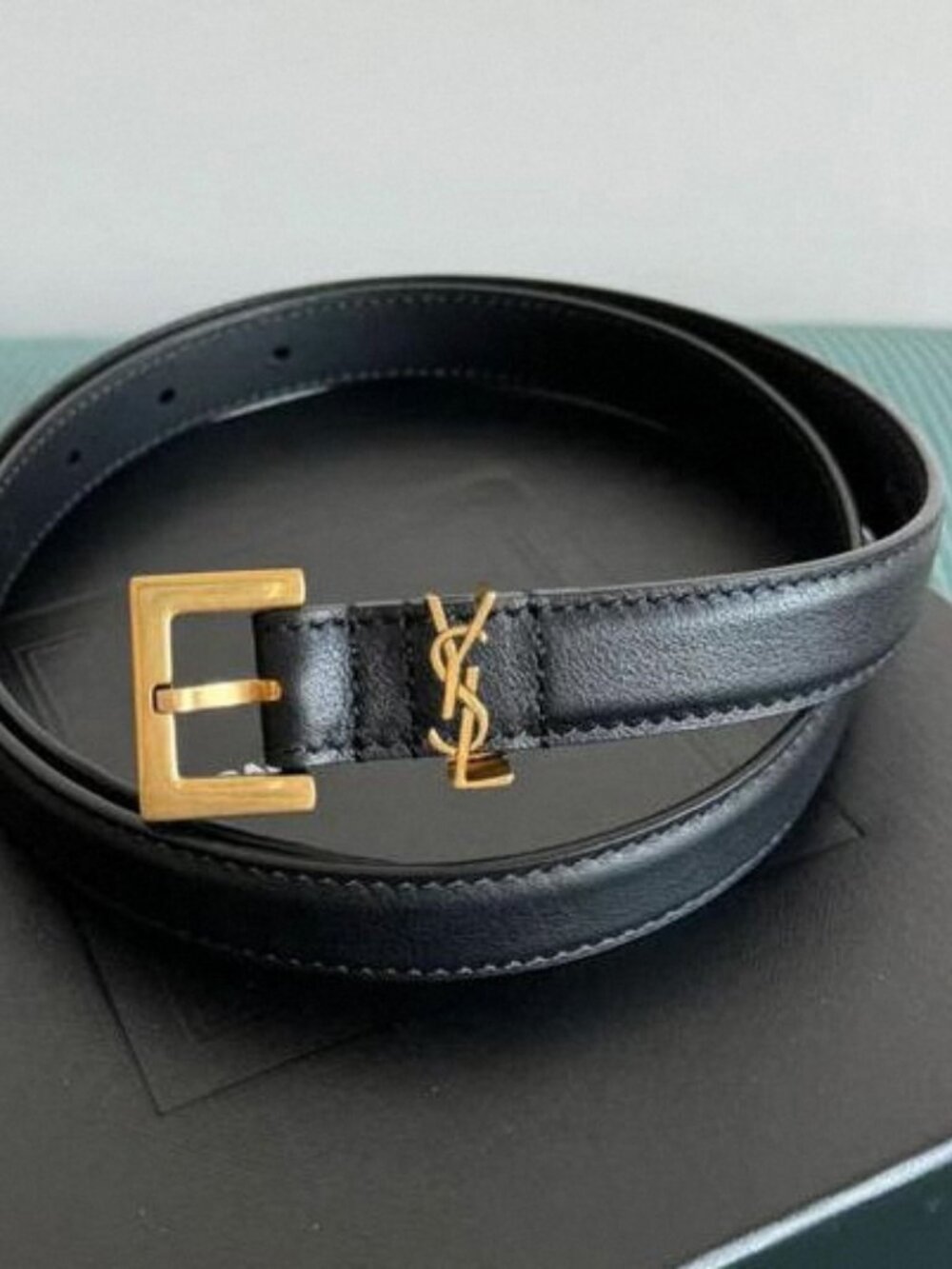 Yves Saint Laurent Black Leather Belt